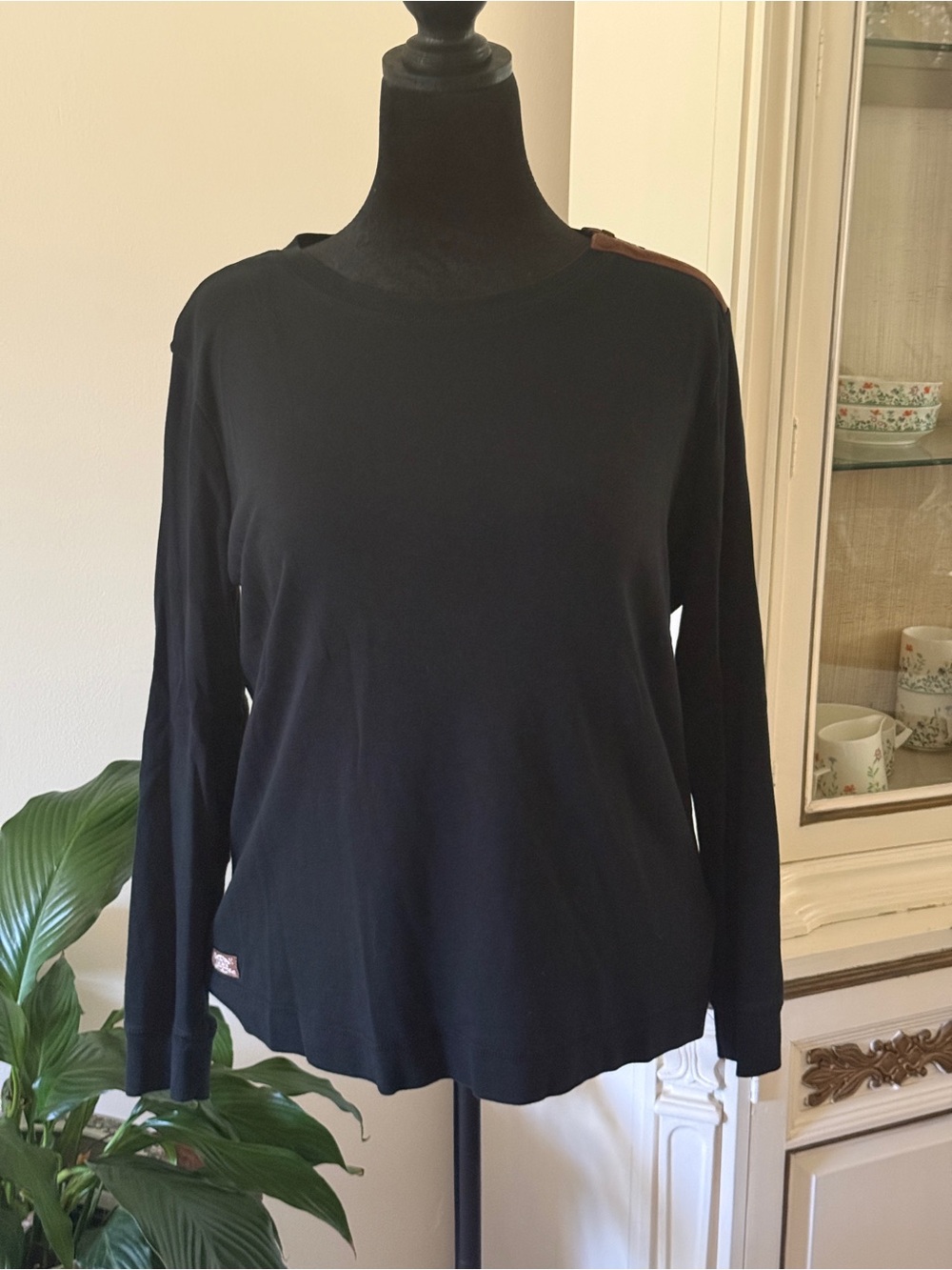Ralph Lauren Black Long-Sleeve Crewneck Top